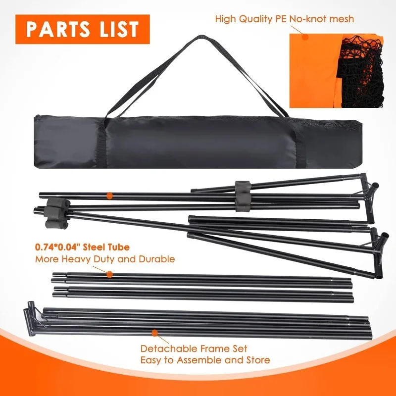 جدار ممارسة ارتداد التنس - شبكة ارتداد 12 قدم × 6 أقدام لرياضات المضرب، كرة وكرة البيسبول، لوحة خلفية للتدريب #3