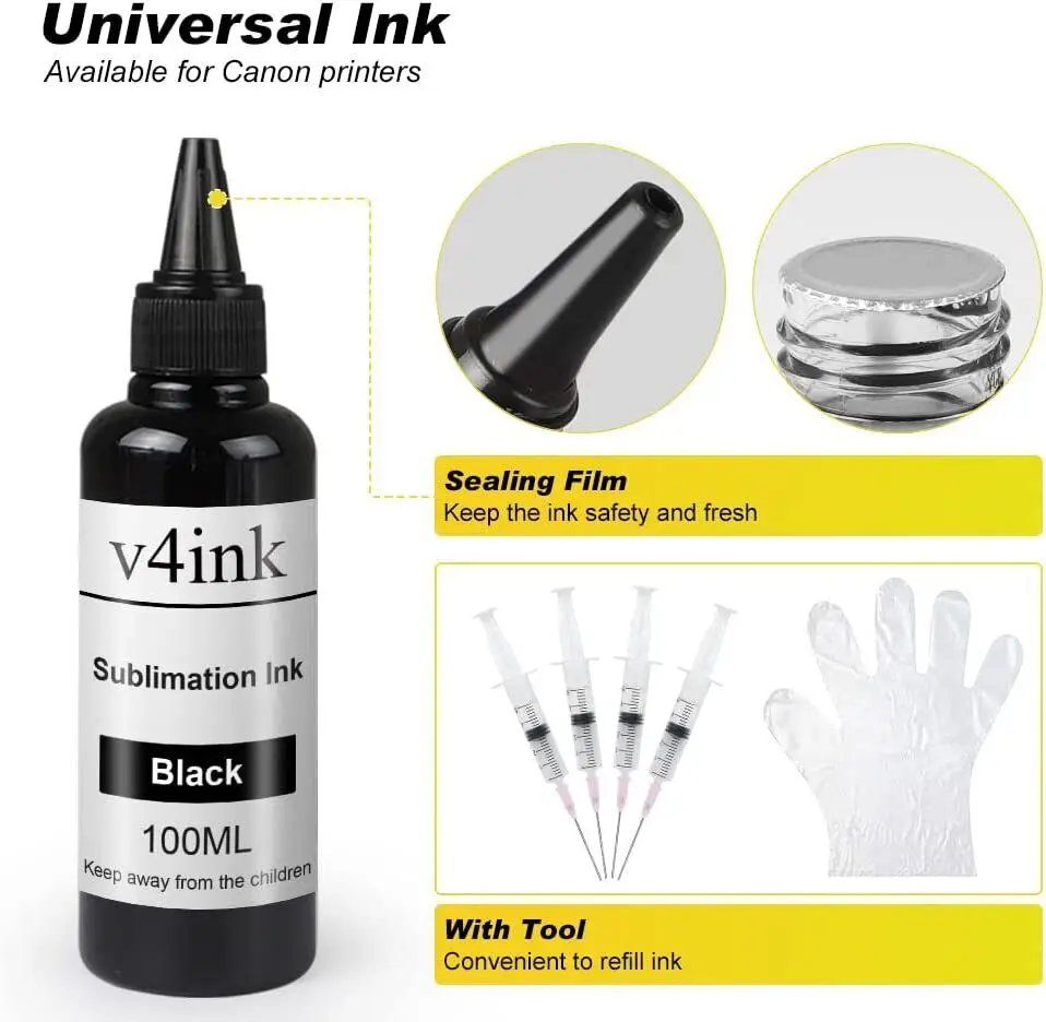 v4ink Sublimation Refill Ink Kit (4 PK) for C88 ET2650 ET2720 ET2750 ET2760