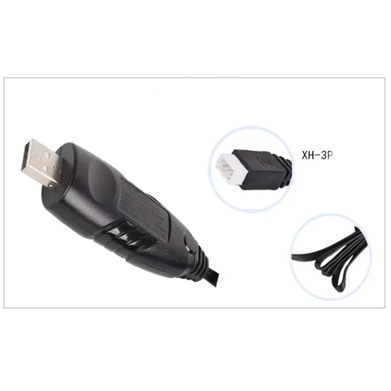 10pcs 7.4V 2000mA XH-3P USB Charger 2S Balance Li-ion Battery Charger for Electric RC Car Toys Aircraft XH3P USB Cable Charger