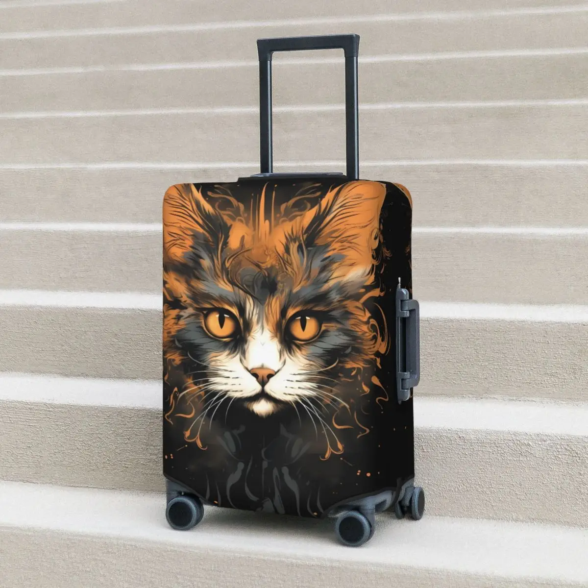 

Милый кот чехол для чемодана животные эластичный дорожный протектор принадлежности для багажа праздник