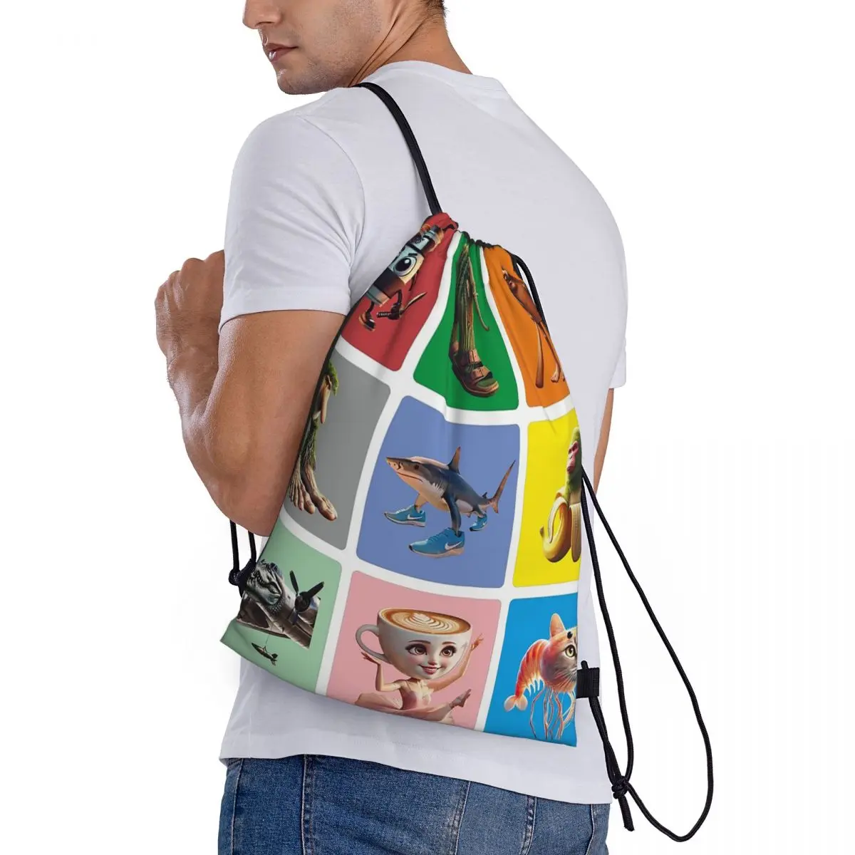 

Итальянские рюкзаки Brain Rot Anomaly: повседневные сумки на шнурке, спортивные сумки, сумки для книг для мужчин, женщин и студентов