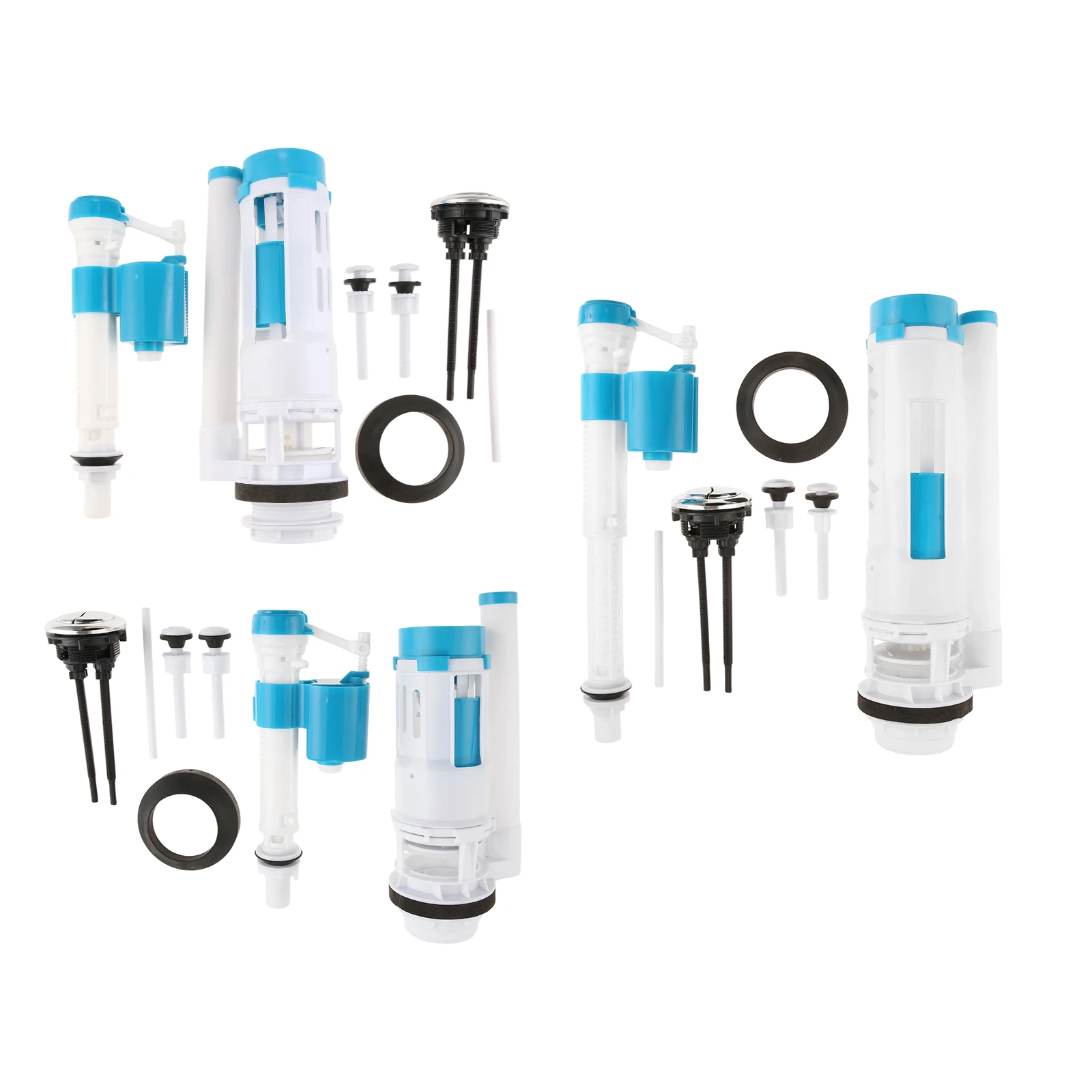 1Set 20/24/28m Toilet Dual Push Flush Flush System Replacement Toilets Cistern Parts with Dual Flush Valve Adjustable Syphon Kit