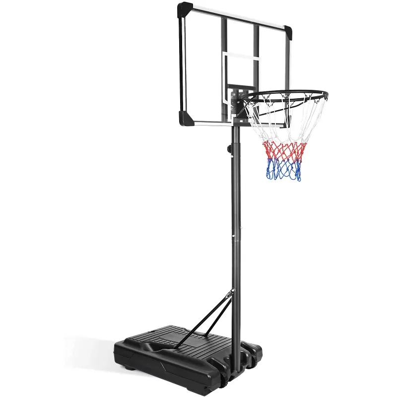 Basketball Hoop System Portable Height Adjustable Stable Ideal For Indoor Outdoor Game Play And Sports Training Sessions