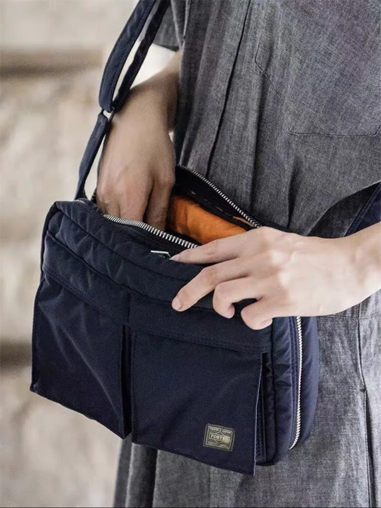 Japan fashion  Square Horizontal Shoulder Bag Shoulder Multi-pockets Practical Casual Messenger Bag Trendy Commuter