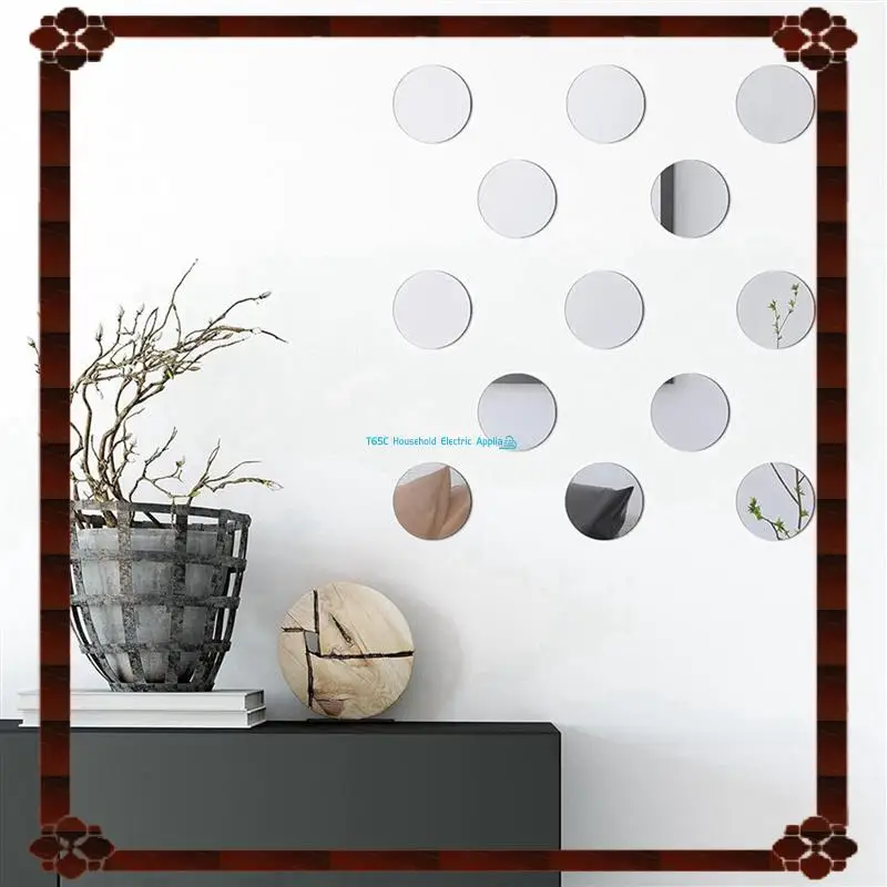 Entrega en 24 horas, 50 piezas, acrílico, tamaño Mini, adhesivo para espejo redondo, pequeño espejo redondo, azulejos de espejo artesanales para manualidades (4 pulgadas en D