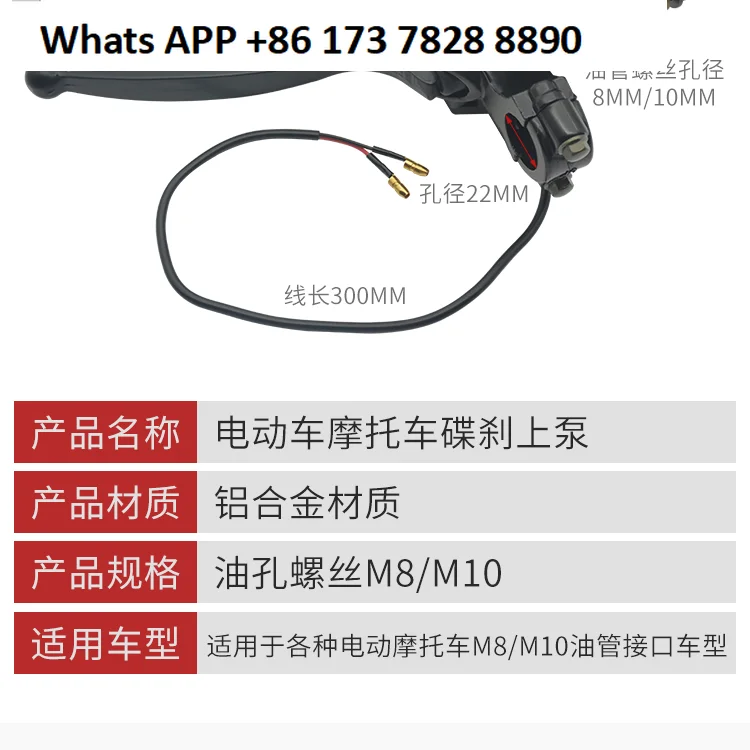 Elektrofahrzeug Bremspumpe vorne und hinten hydraulischer Ölbremshebel Elektroauto Bremssattel Ölpumpe Zubehör