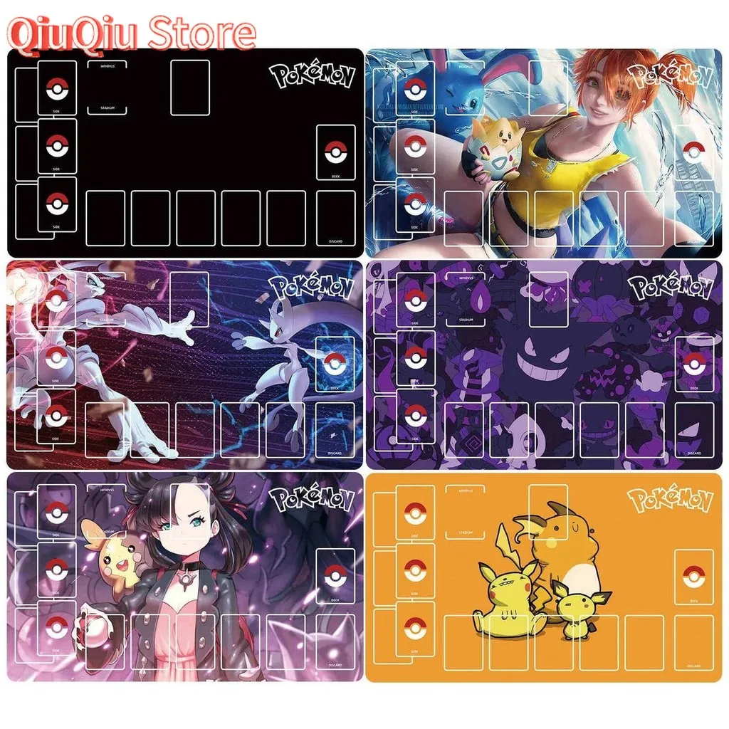 600X350X2Mm Ptcg Gengar carte tapis de Table de combat formateur Marnie joueur unique jeu de société carte tapis de combat cartes Anime jouets