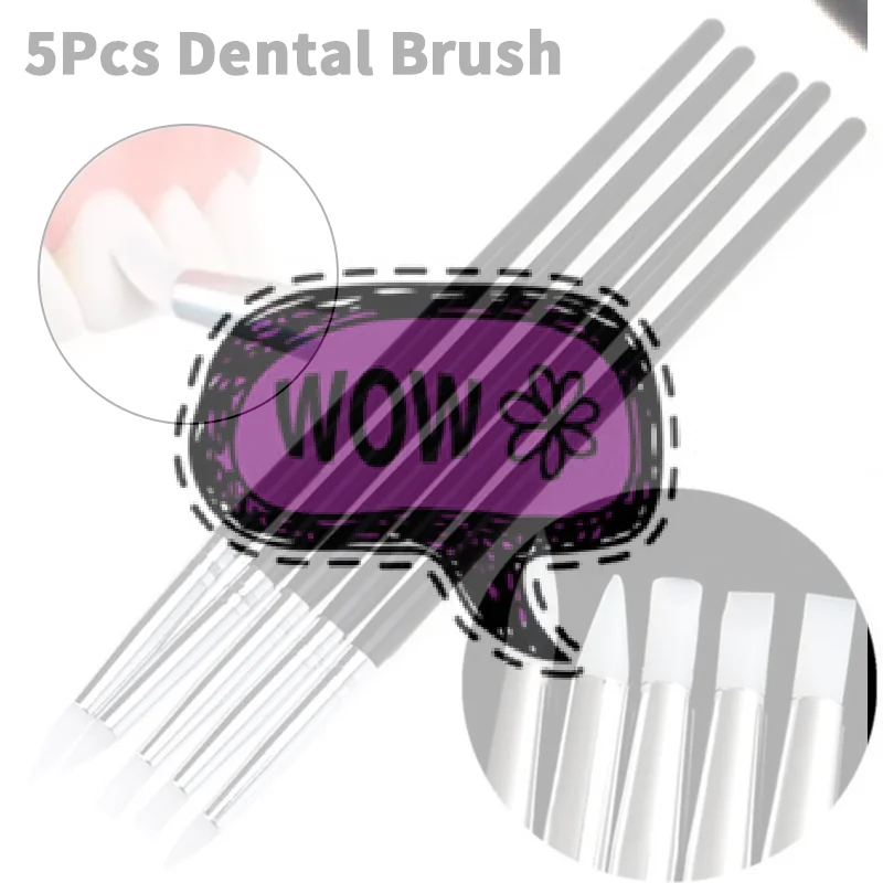 

Набор из 5 силиконовых кистей для моделирования зубов и нейл-арта, различных размеров, для стоматологического композита, цемента, фарфоровых зубов