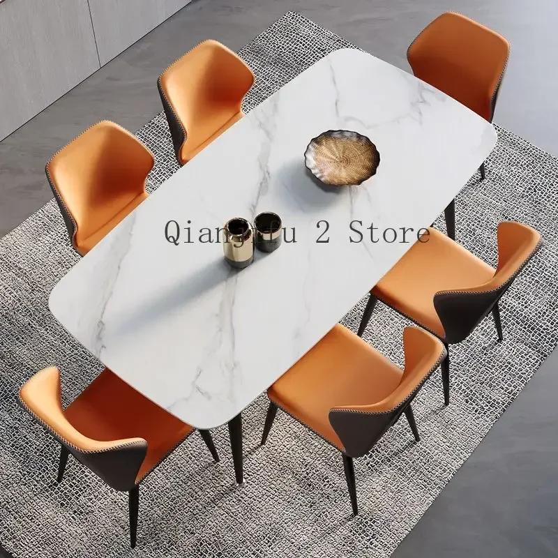 Metal Nordic Dining Chair Modern Office Orange Living Room Chairs Indoor Kitchen Sillas Para Comedor Home Furniture  A2