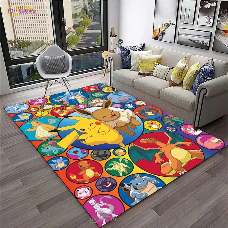 Pokemon Pikachu Cartoon Anime Cute Carpet for Living Room Bedroom Rug Kitchen Door Kids Un-slip Floor Mat Alfombra Birthday gift