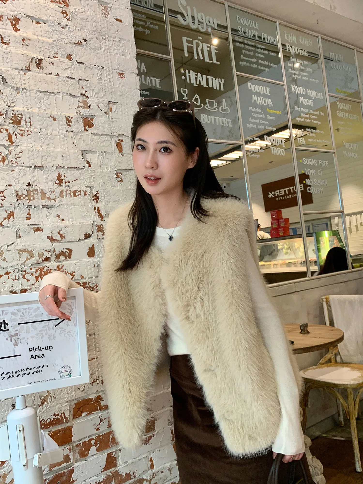 

Eco-Friendly Fur And Velvet One-Piece Vest Women's Autumn Winter Warm Coat ort Sle Button Pure Color Commute Faion