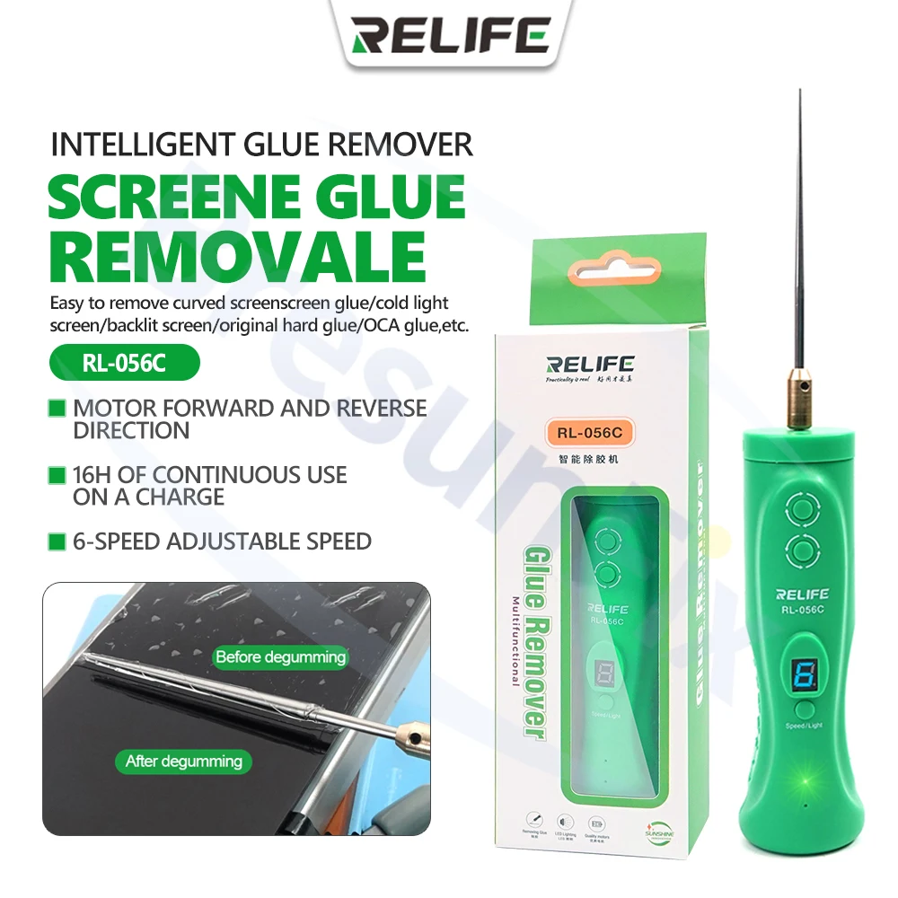

Инструмент для удаления клея RELIFE RL-056C с функцией обнаружения пыли и подсветкой для ремонта экранов мобильных устройств, удаления OCA-клея и прочих твердых адгезивов