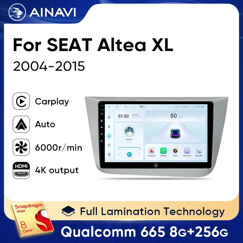 

Ainavi Car Radio For SEAT Altea XL 2004-2015 Car Multimedia Player Wireless Carplay Android Auto LHD RHD GPS 2Din DSP 48EQ