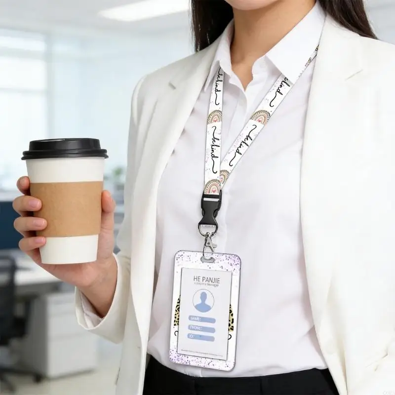 CORA Card Holder With Adjustable Detachable Neck Lanyard Strap For Business Meeting