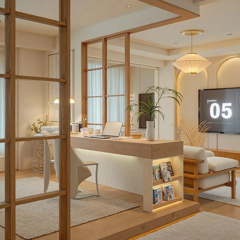 リビングルーム、ホテル、ヴィラ、ホームオフィス向けのカスタマイズ可能なミニマリスト木製家具、ナチュラルウッドスタイルデザイン