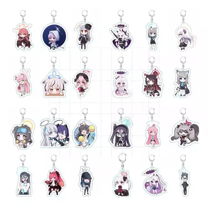

Azitani Hifumi hayase yuuka Koyuki Kurosaki Anime Sunaokami Shiroko Takanashi Hoshino Keychain Doll Acrylic Keyring Pendant Gift