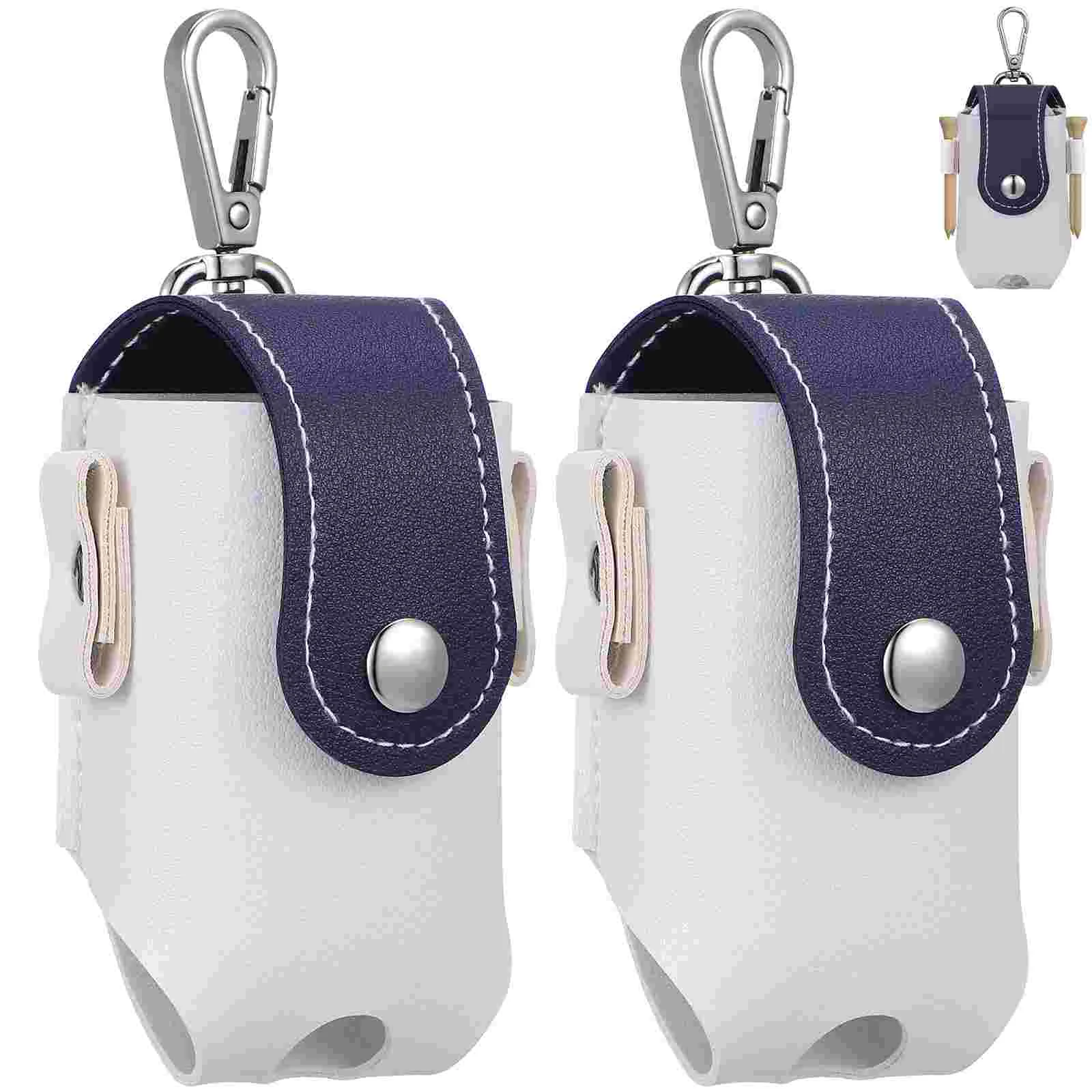 2 Pcs Waist Hanging Golf Bag Case Ball Stud Pitch and Putt Convenient Golfs Tee Holder