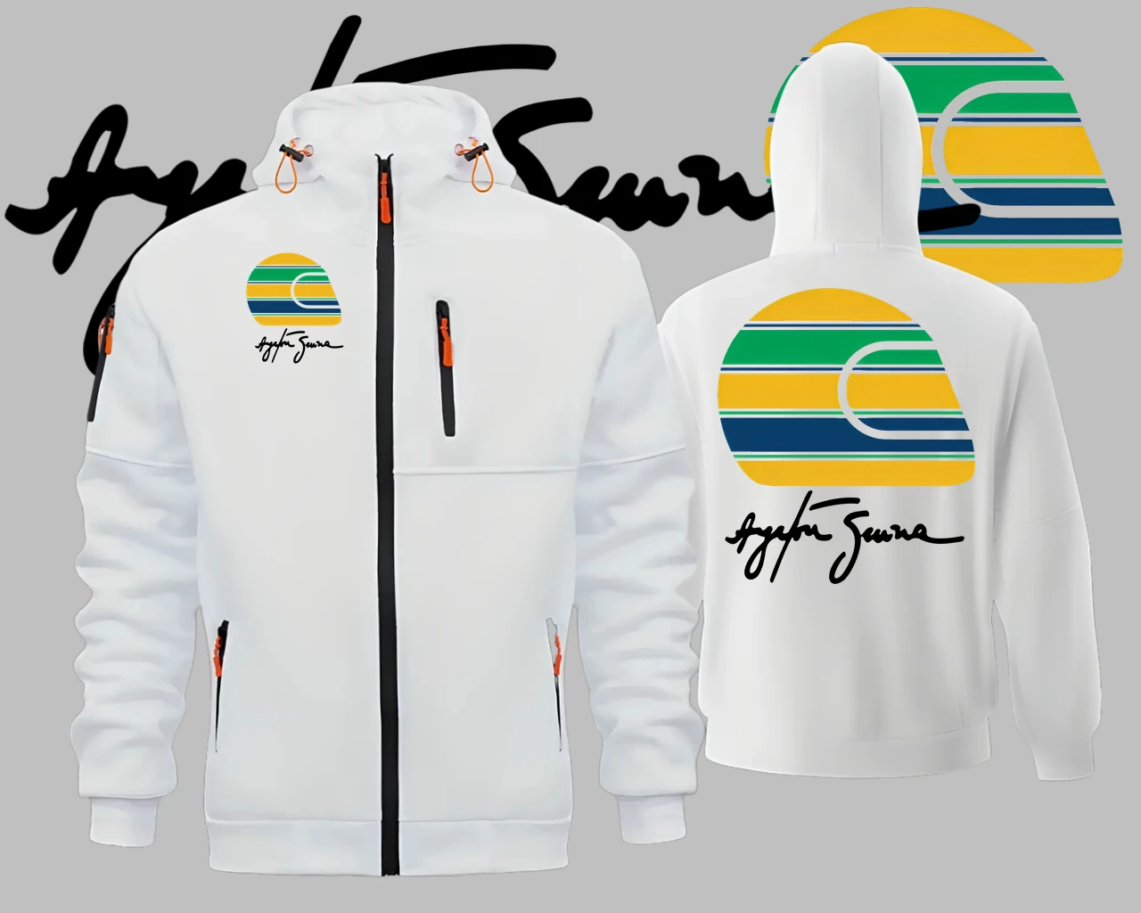 Driving King Ayrton Senna Hero sudaderas con capucha para hombre sudadera con cremallera Sudadera con capucha ropa para hombre ropa deportiva chaqueta sudaderas