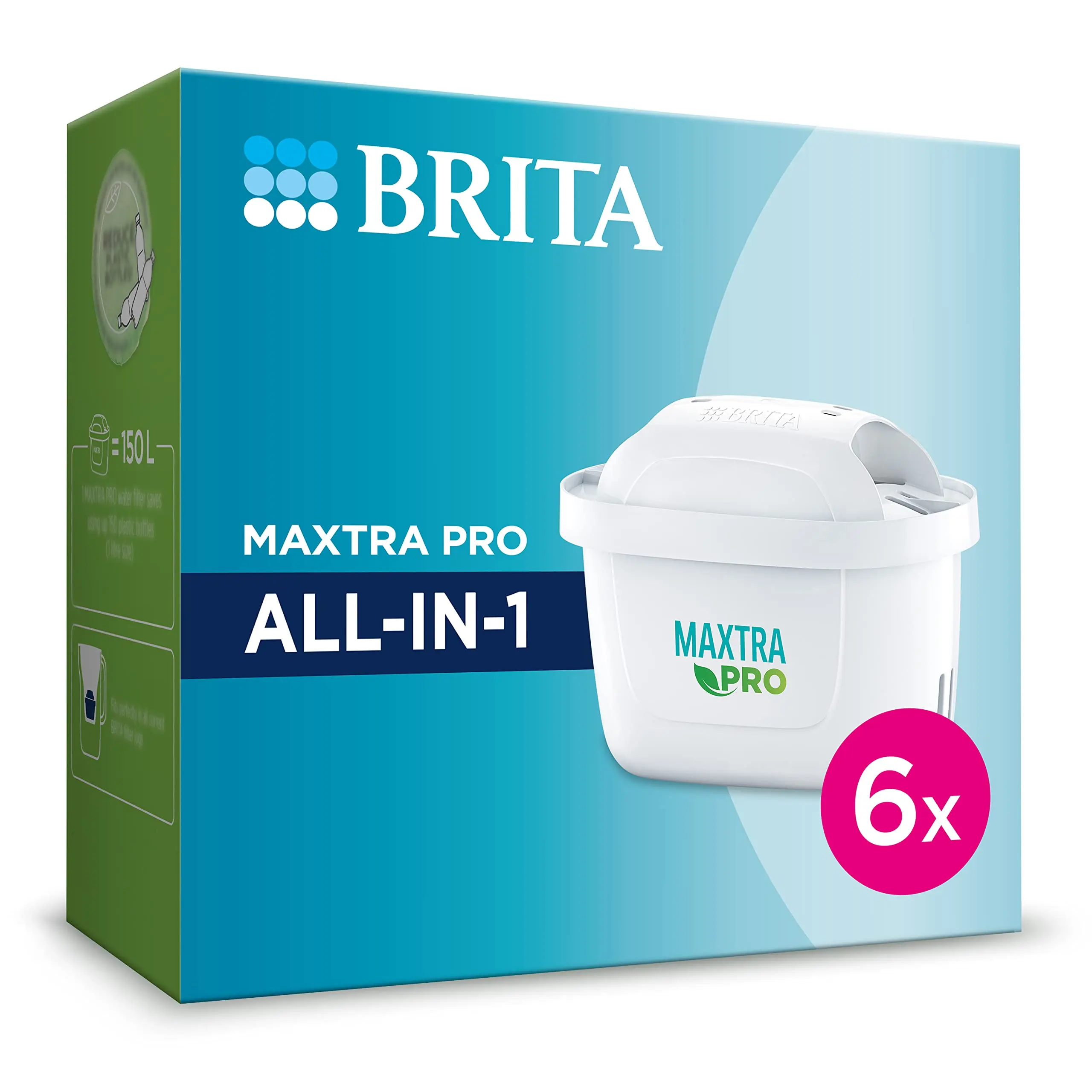 خرطوشة فلتر مياه MAXTRA PRO Pure Performance - عبوة BRITA الأصلية لتقليل الشوائب، الكلور،
