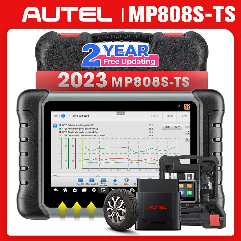 

Autel MaxiPRO MP808S-TS сканер TPMS двунаправленный диагностический инструмент, программирование TPMS, кодирование ЭБУ, 2 года бесплатного обновления PK MP808BTPRO