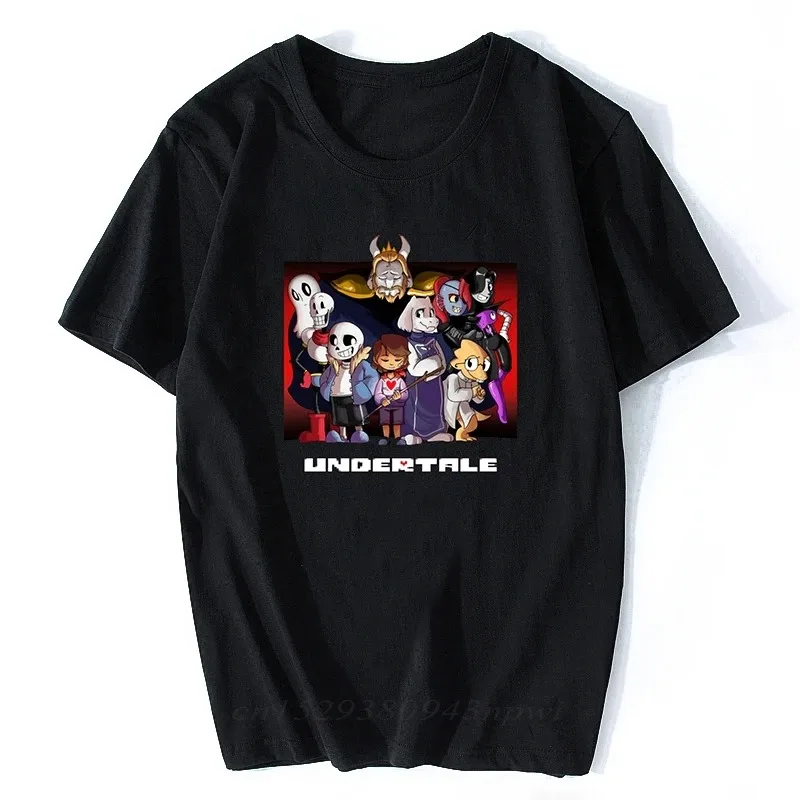 

Футболка Game Undertale Skull Brother Sans Papyrus с мультяшным принтом, черная уличная одежда, модная хлопковая футболка, футболки с короткими рукавами и круглым вырезом