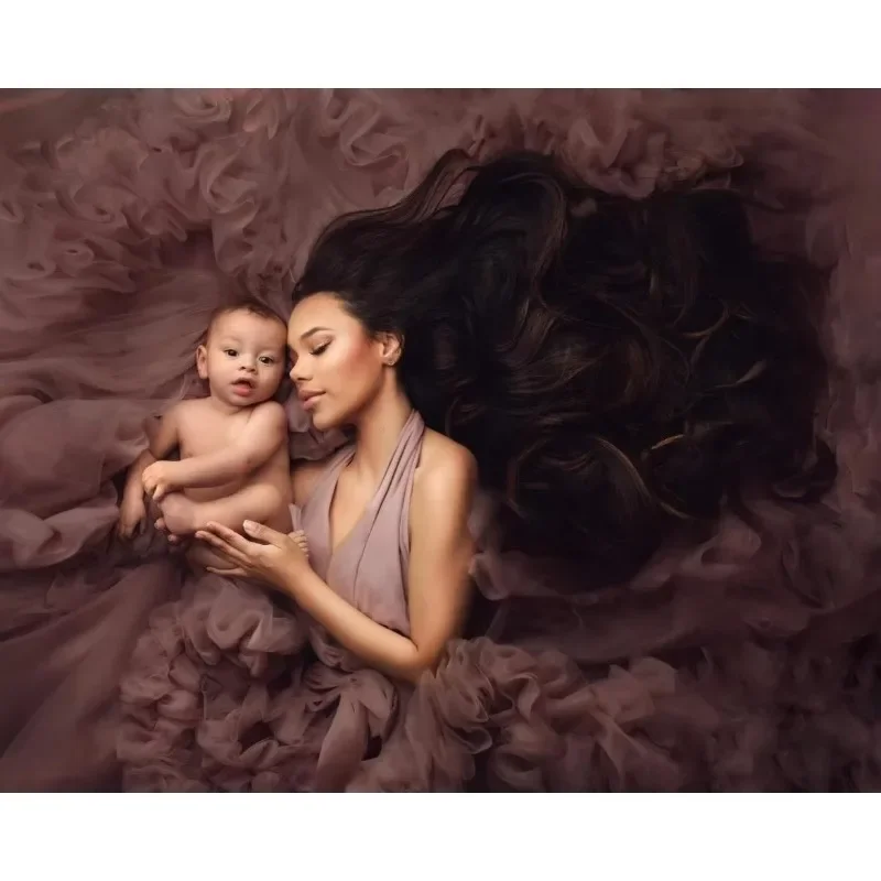 Gaun Fotografi Kehamilan - Gaun Maxi Berumbai untuk Baby Shower & Pemotretan Kehamilan Pengantin - Gaun Tidur Menyusui yang Elegan (Berbagai Gaya)