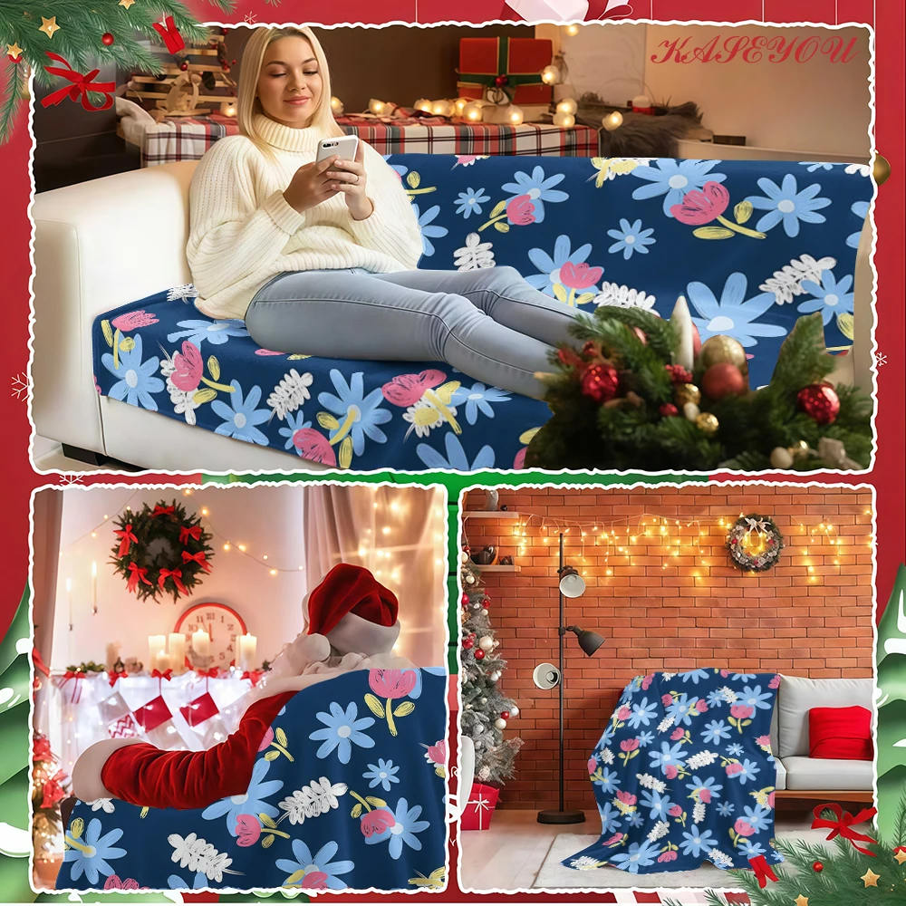 Sage Wildflowers Print Resistant Durable Festive Halloween Christmas Blanket Great for Nap Time Sleeping Resting Comfortably