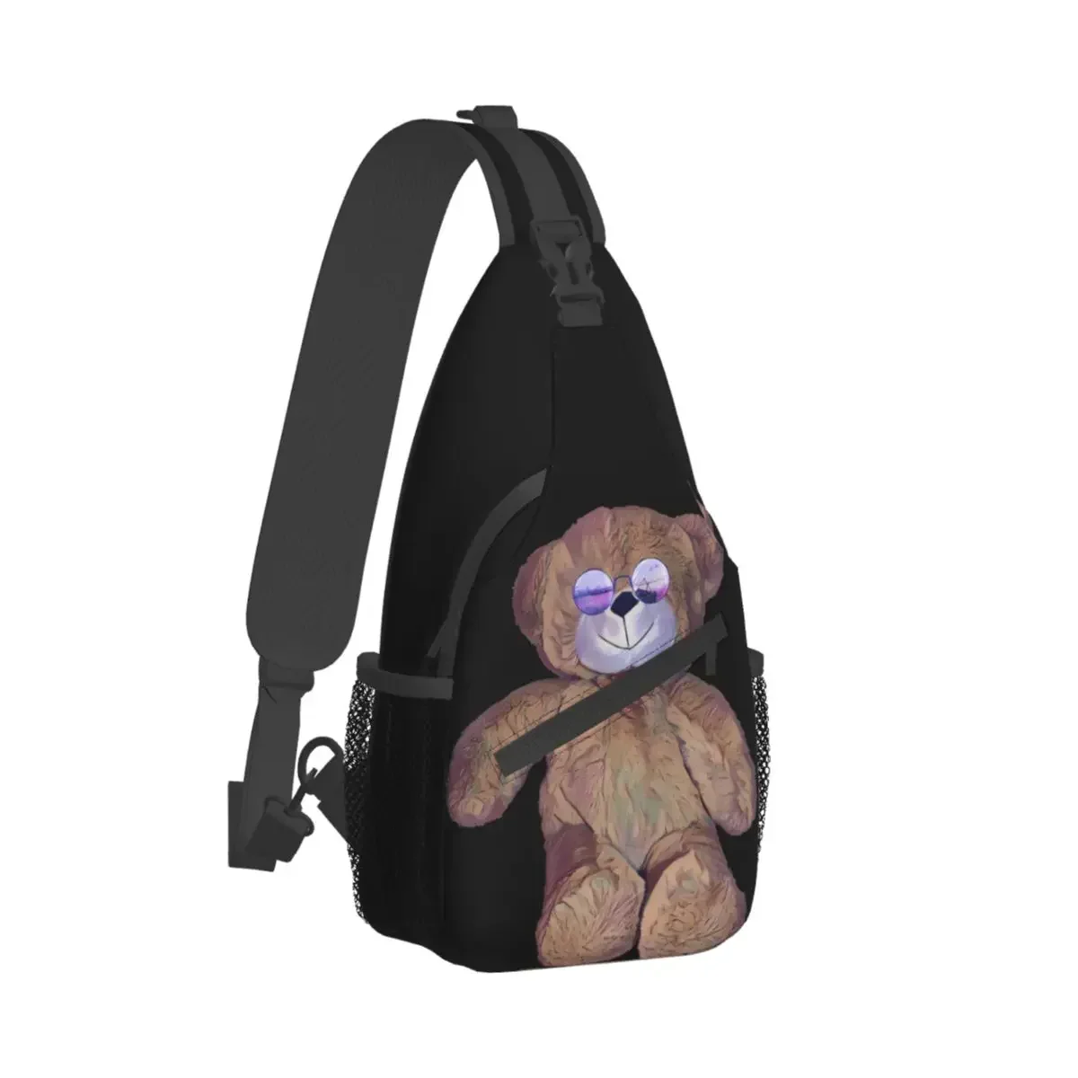 

Teddy Bear Crossbody Bag Sports With Cool Sunglasses Chest Bag Unisex Women Man Fashion Shoulder Backpacks Travel