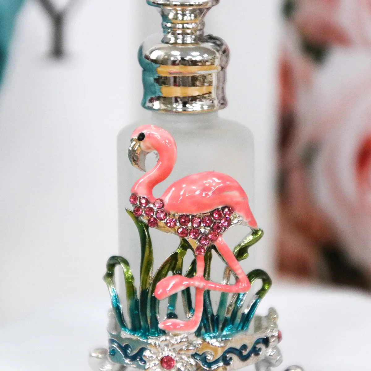 12ml Metal Flamingo Bird Animal Perfume Bottles Essential 0il Glass Refillable Attar Bottle Factory Outlet #81123