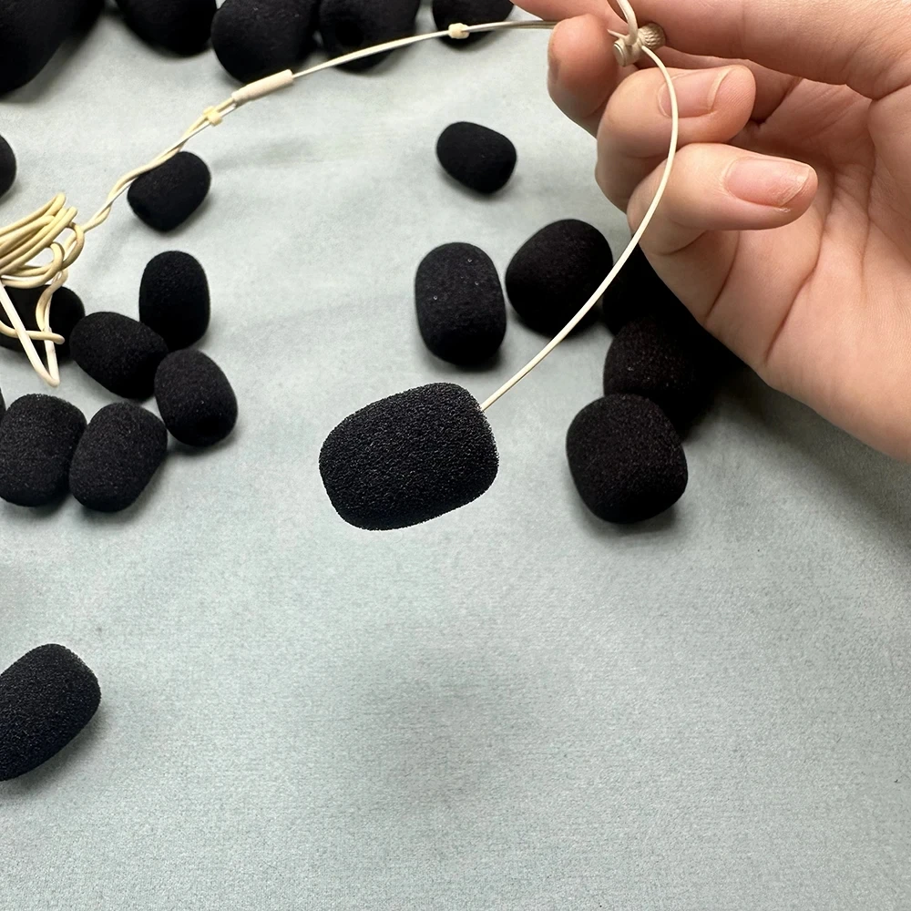 10pcs Microphone Cover Headset Replacement Foam Telephone Headphone Mic Case Microphone Windscreen Windshied Sponge