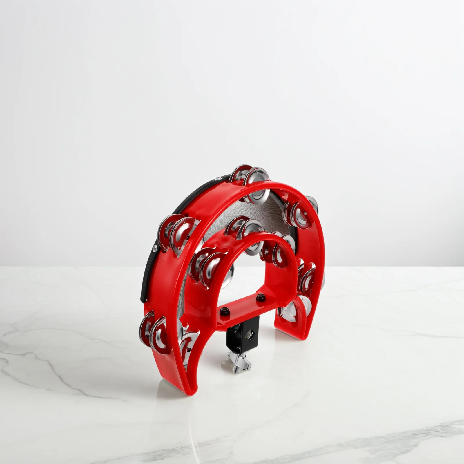 

Percussion Bell H bell Red Abs Double Row Jingles Clear Sound Drum Mounting Tambourine Hi Hat Replacement Musical for Adults