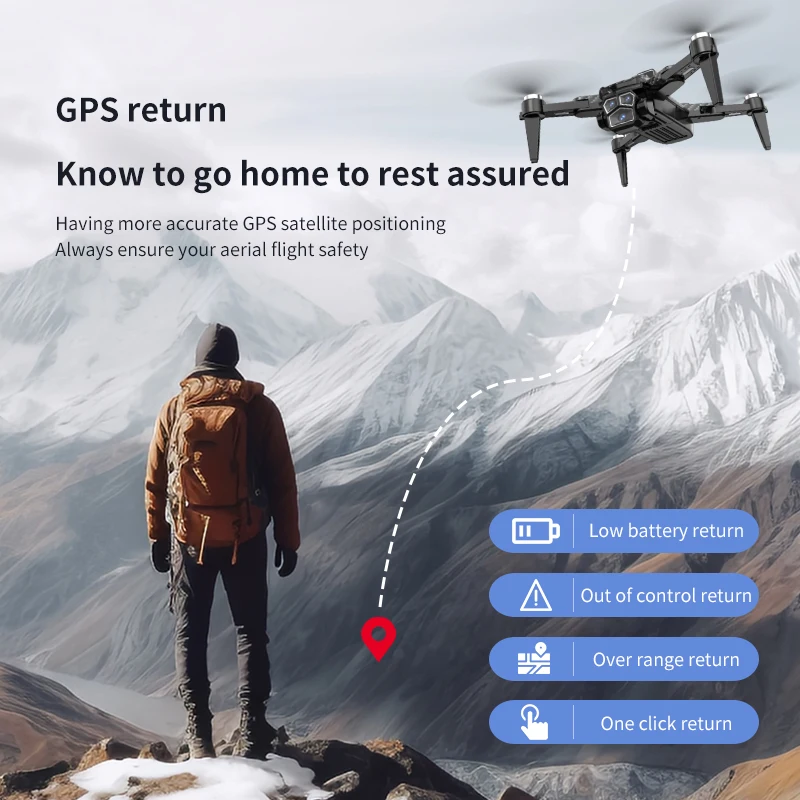 Drone S196GPS profesional, Drone 8K 5G fotografi udara HD kamera ganda pencegah hambatan empat Rotor helikopter 8000M baru