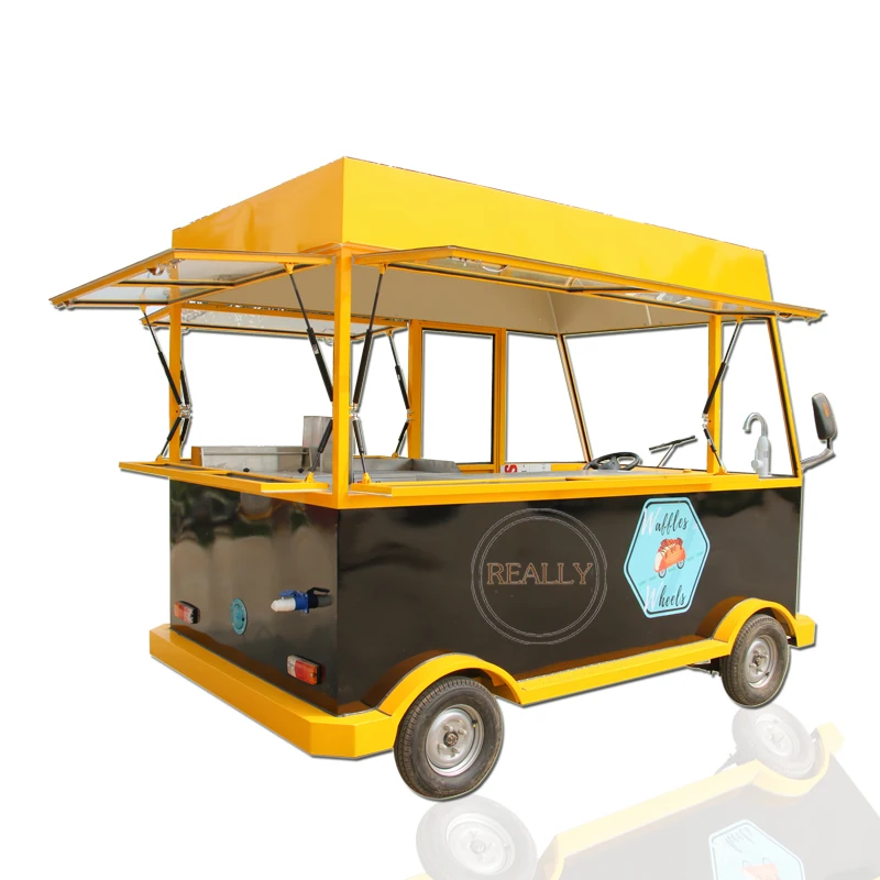 New Design Customized Food Cart Business Mobile Coffee Pizza Hot Dog Trailer With Equipment Snack Ice Cream Coffee Kiosk Bus