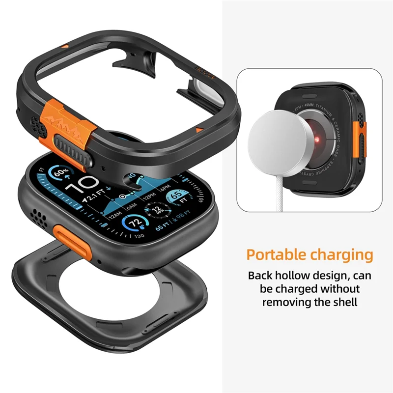 APPLIA-Custodia in metallo per orologio Ultra 2 Custodia protettiva da 49 mm Copertura paraurti con guscio posteriore per Iwatch Ultra 2/Ultra