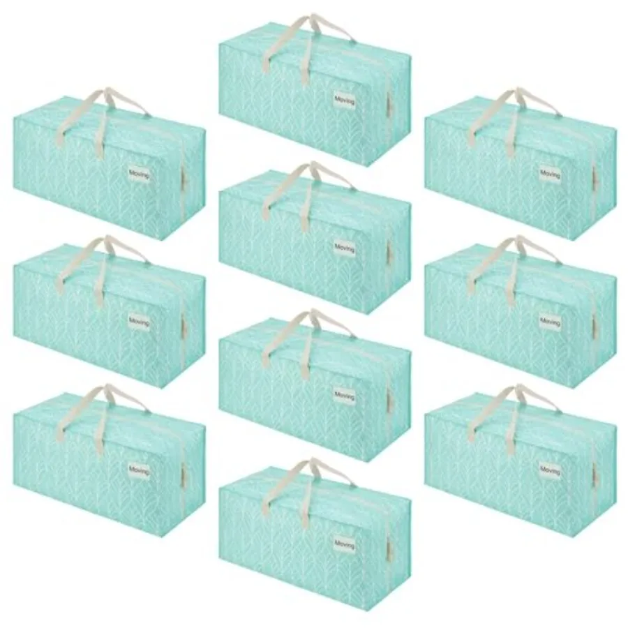 

Набор из 10 сверхпрочных сумок для переезда с ручками, молниями и лямками-рюкзаками, очень большие упаковочные сумки для вещей, необходимых для студенческого общежития и переезда