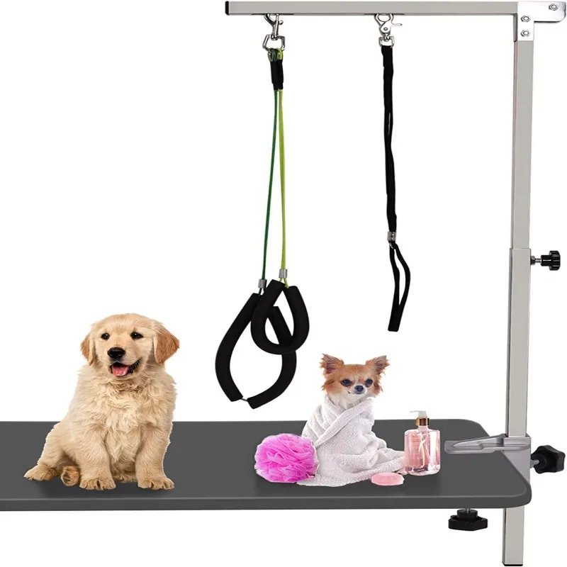 Pets Grooming Bracket Dog Grooming Loop Noose Foldable Dogs Grooming Table Arm Support Dog Cat Holder for Bath Desk 강아지미용