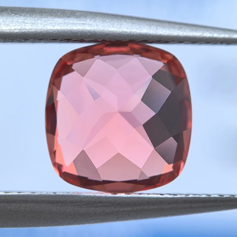 Lab Grown Padparadscha Fire Lotus Colour Square Cushion VVS1 Charms Beads Diy Jewelry Making Material Selectable AGL Certificate