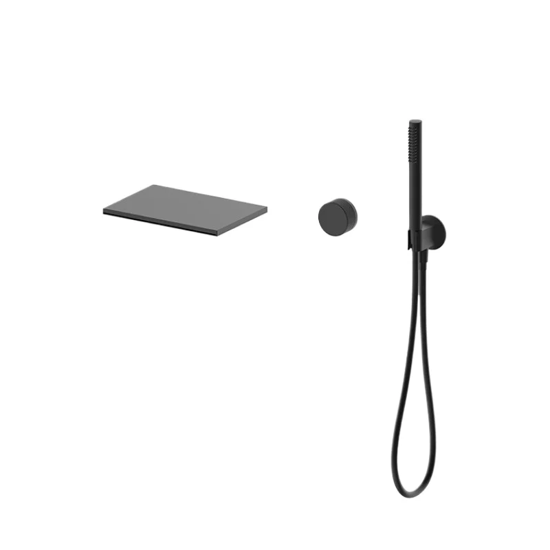 

Waterfall bath faucet, black, brushed, chrome