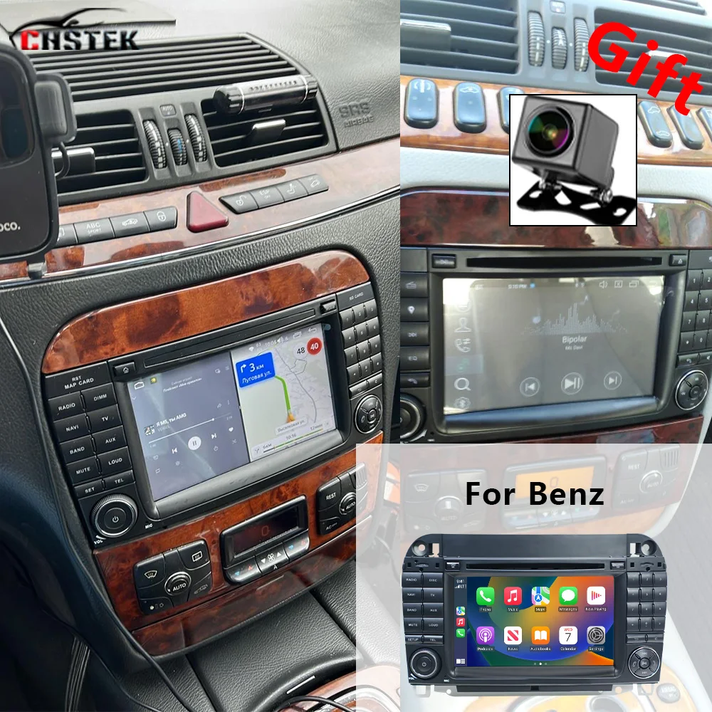 Radio samochodowe CHSTEK Android 13 Carplay dla Mercedes Benz S/CL Class W220 W215 S320 S430 Multimedia Bluetooth Nawigacja WIFI 4G GPS