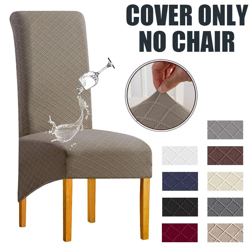 1/4/6pcs Diamond Grid Chair Covers Elastic Waterproof Universal Size Chair Slipcover For Dining Room Home Decor Banquet