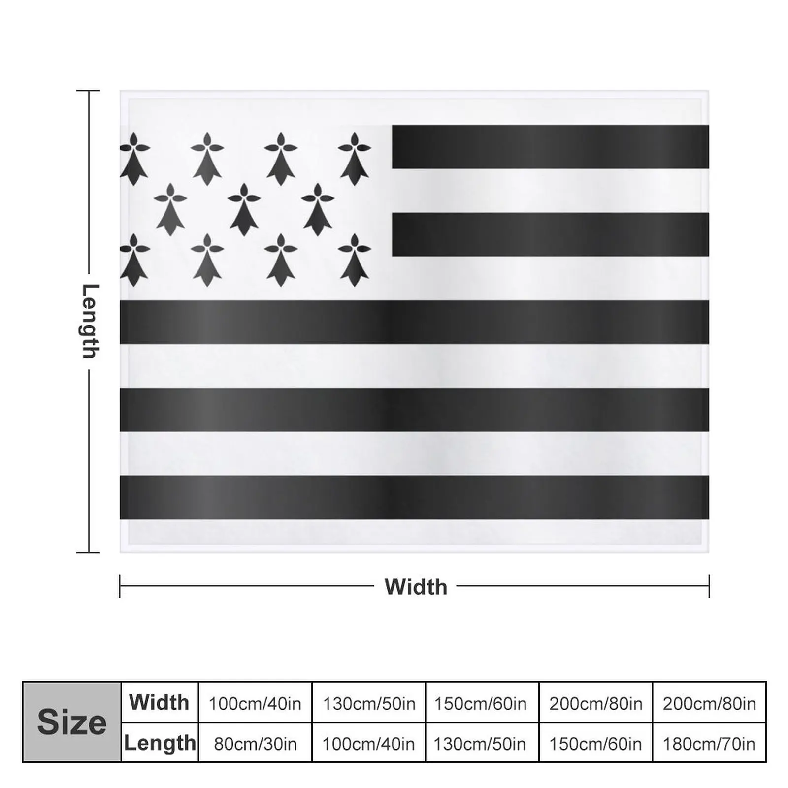 Drapeau Breton Throw Blanket decorative Cute Loose Hair Blankets