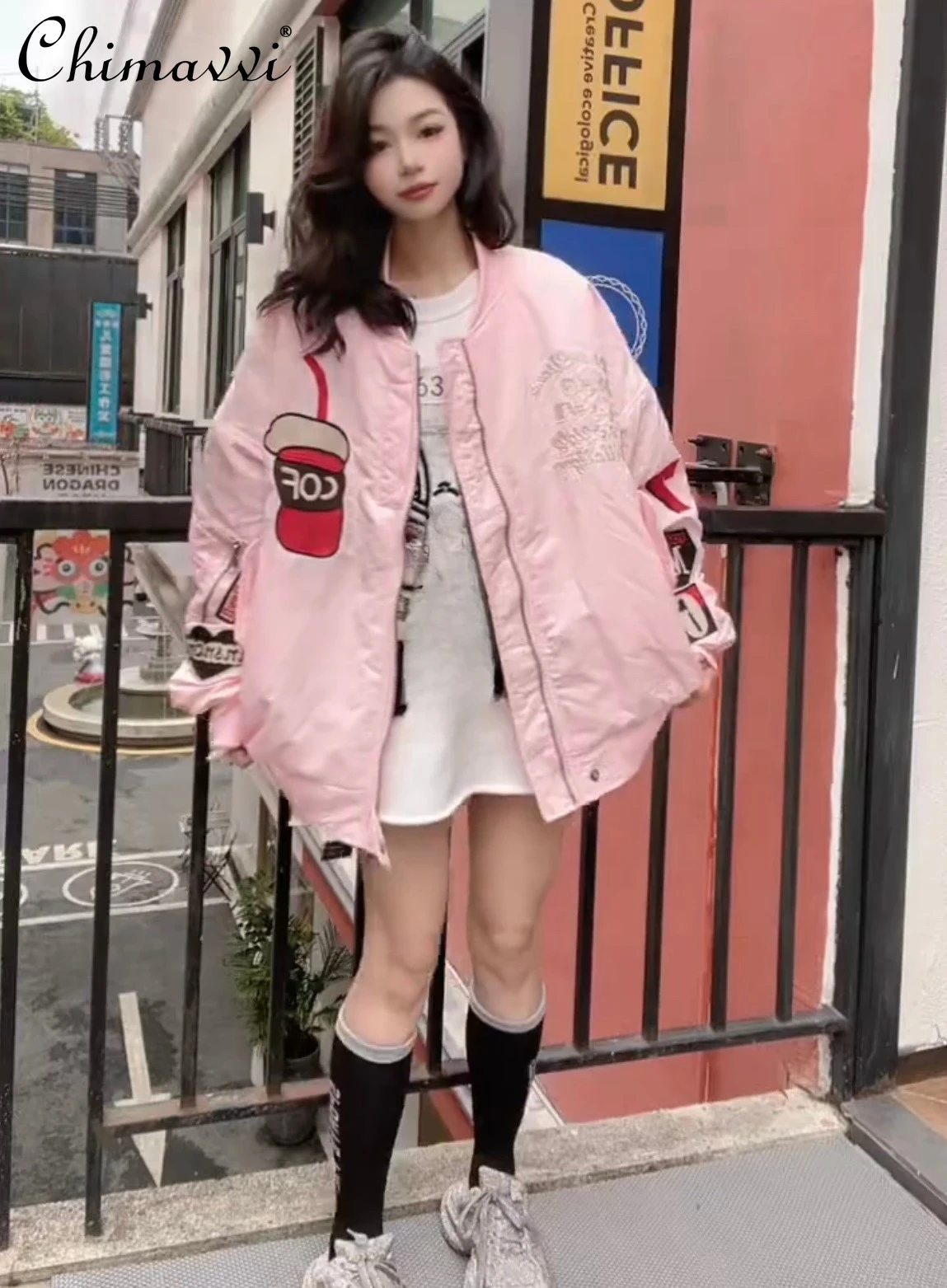 2025 New Autumn Clothes Heavy Embroidery Baseball Jacket Cool Girls Loose Fashion High-end Long Sleeve Casual Women's Coat Tops