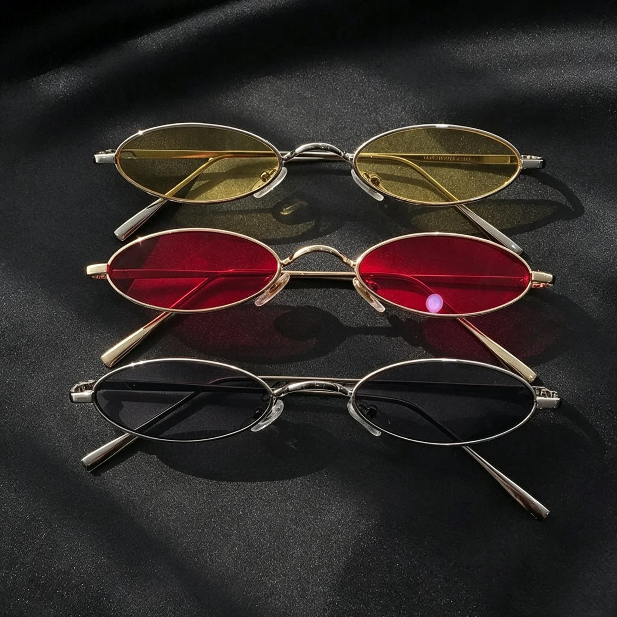 Retro Small Oval Sunglasses Vintage Shades Sunglasses Women for Men Women Eyeglasses 90s Street Style Sun Glasses UV400