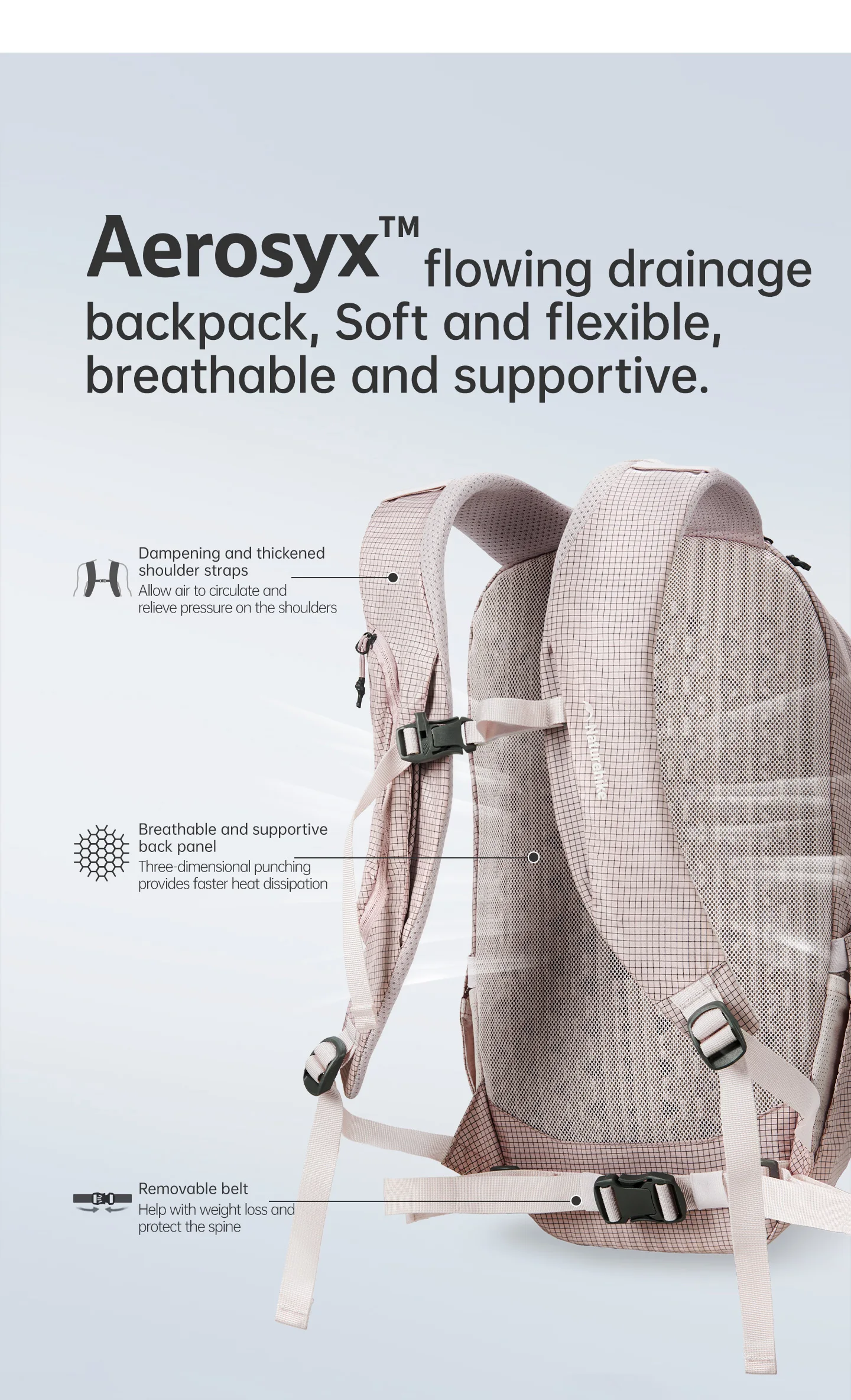 Naturehike 20L Freizeitrucksack, leicht, für Outdoor-Klettern, Trekking, Reisen, großes Fassungsvermögen, Trinkblase-Fach – Detail 4