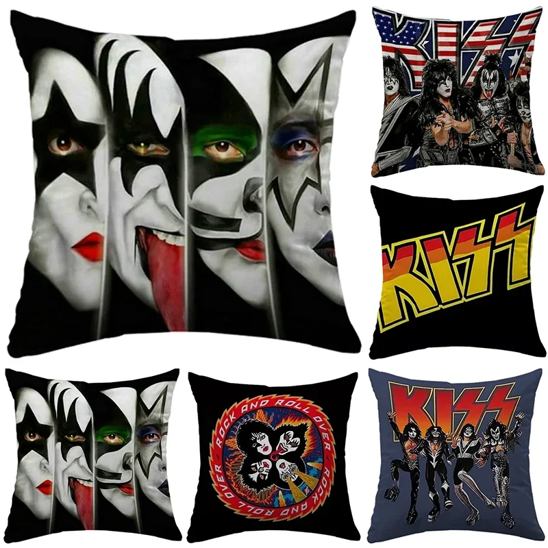 Cushion Cover 45x45 for Bed Sofa Pillows KISS Rock & Roll All Nite Party Home Decor Pillow Cozy Cases Decorative Band Dakimakura