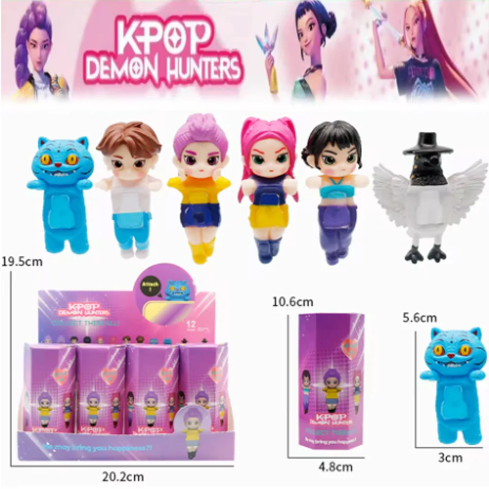 2026 Kpop شيطان الصيادين الشكل سلسلة صندوق أعمى Derpys النمر رومي ميرا زوي كس تمثال دمية ديكور صغير نموذج لعب فتاة الهدايا