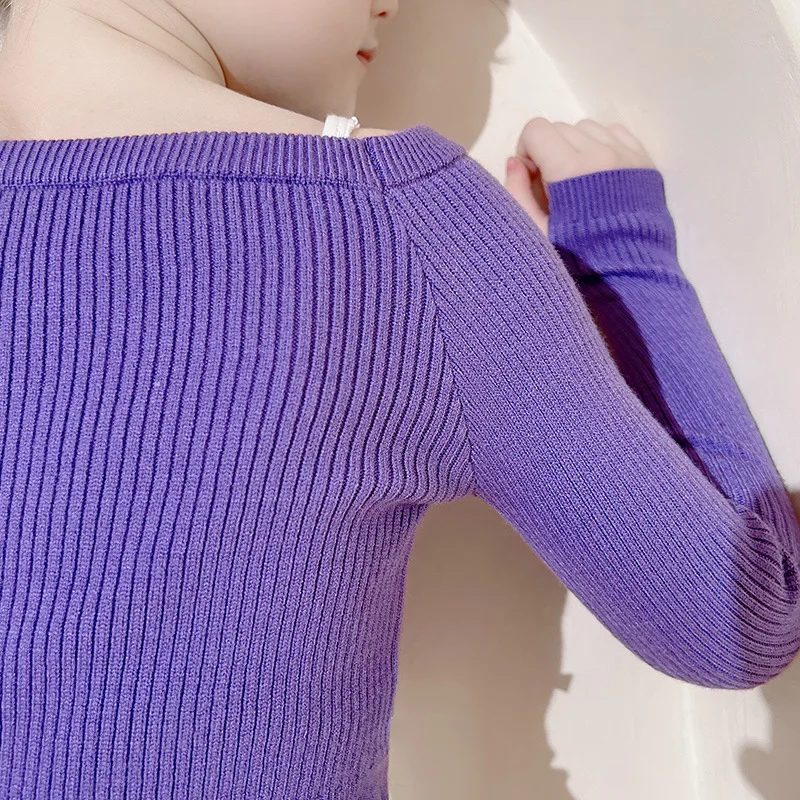 Girls Long Sleeve Dance Sweater Soft Ballet Warm Up Pullover for Leotards Korea Children Crop Sport Thumb Hole Shirt Gymnastic