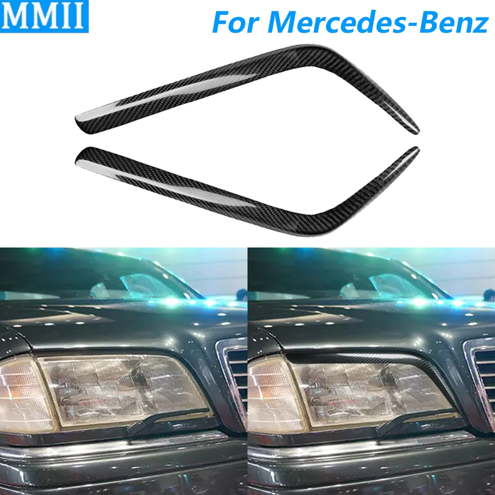 

Для Mercedes-Benz C-Class W202 1994-2000 настоящая сухая передняя фара из углеродного волокна, крышка для век, отделка панели, автомобильные аксессуары