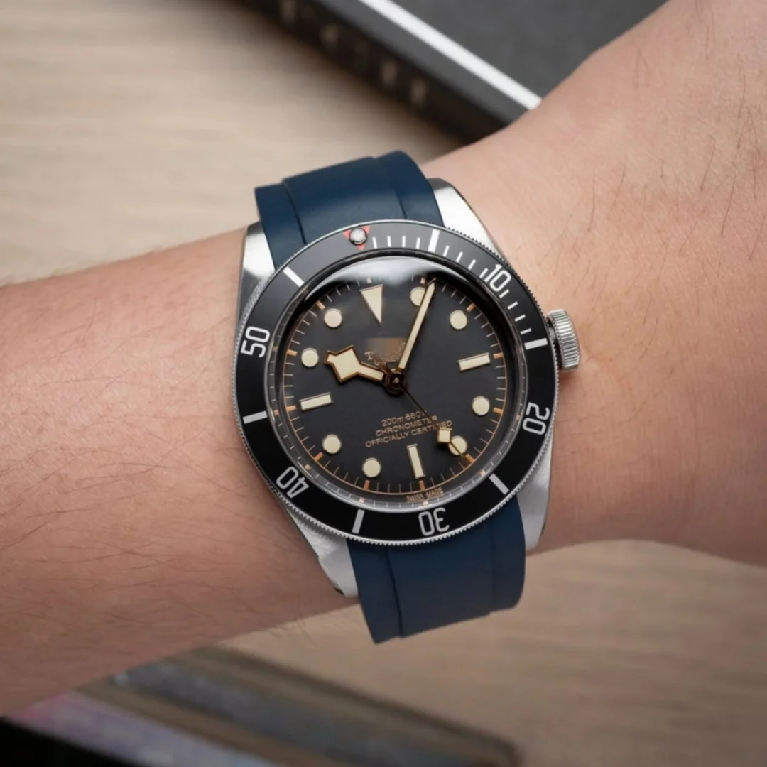 Fit For Tudor Black Bay 58 BB58 20mm CTS FKM Rubber Strap Curved End Quick Release Bar Design Summer Sweat-proof Watch Band