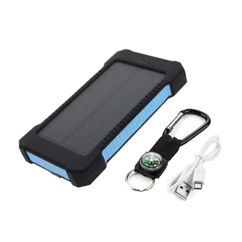 Solar Power Bank 200000mAh Waterproof Emergency Power Supply Fast Charging with LED SOS Light Outdoor External Battery Powerbank